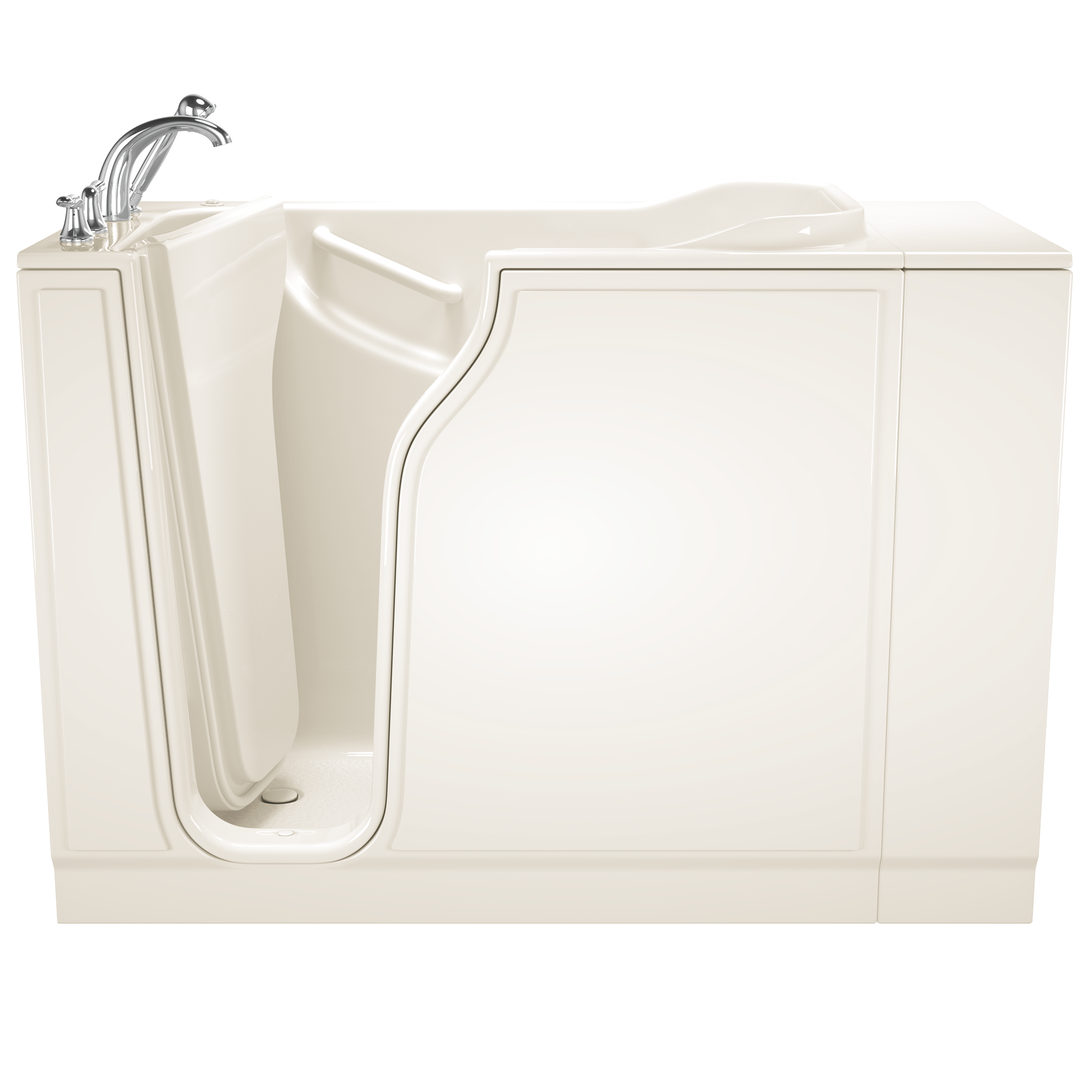 Gelcoat Entry Series 52 x 30 Inch Walk In Tub With Air Spa System - Left Hand Drain With Faucet BISCUIT